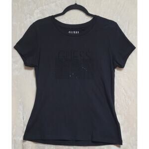 Women's Guess Los Angeles Black T-Shirt X-Large Short Sleeve